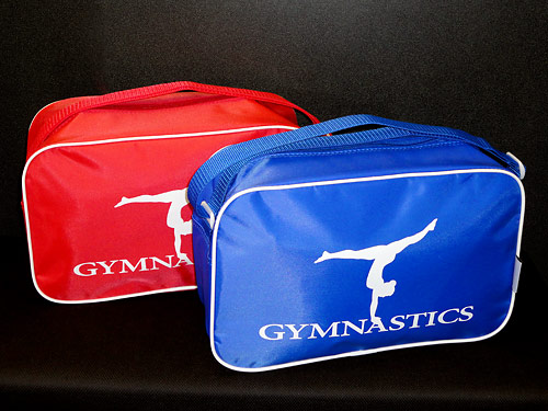 small gymnastics bag, red bags, blue gymnastics bag