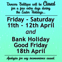 Please note that we will be closed for a few days over Easter this April.