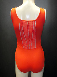 Striking deep orange Bloch Collection leotard with subtle back detailing available now at Dancers Boutique.