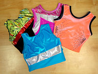 Discounted gymnastic and freestyle leotards featuring bright colours in our leotard sale.