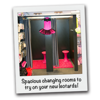 Lots of space to try on all your favourite dancewear in our pair of changing rooms.