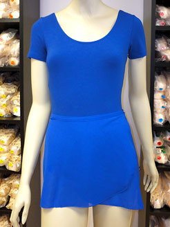short sleeved leotards for adults, blue leotard, chiffon skirts for adults.