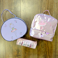 baby ballet bags, bags for young dancers, satin ballet bags, ballet pencil cases.