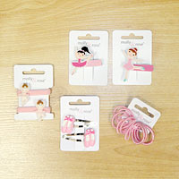 ballet hair clips, pink hair bands, hair things for children.