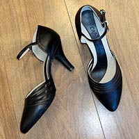 Ladies closed toe ballroom shoes and salsa shoes.