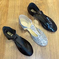 Practice shoes and dance shoes available in many colours.